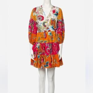 Charina Sarte Paisley Print Mini Dress Size XS NWOT